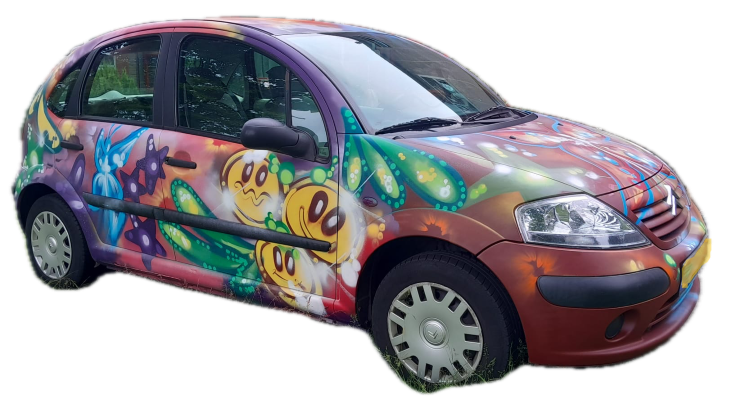 Een Foto graffiti op een auto